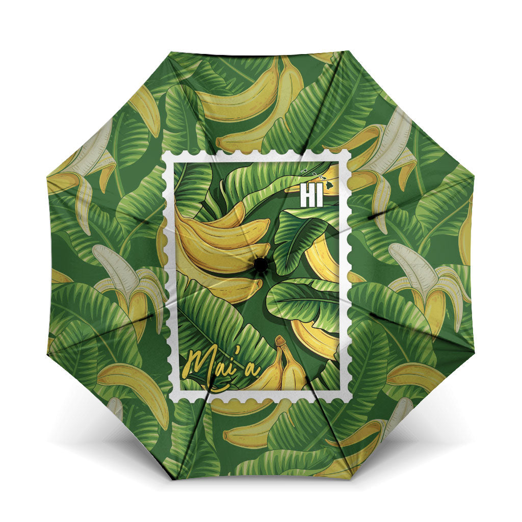 Aloha Hawaii Maia Umbrella Hawaiian Banana Stylized Stamp
