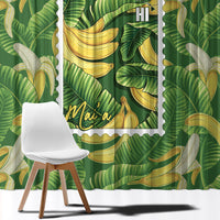 Aloha Hawaii Maia Window Curtain Hawaiian Banana Stylized Stamp LT14 - Polynesian Pride