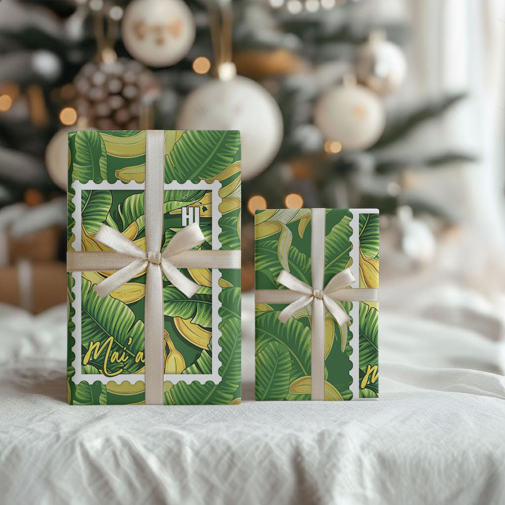 Aloha Hawaii Maia Wrapping Paper Hawaiian Banana Stylized Stamp LT14 - Polynesian Pride