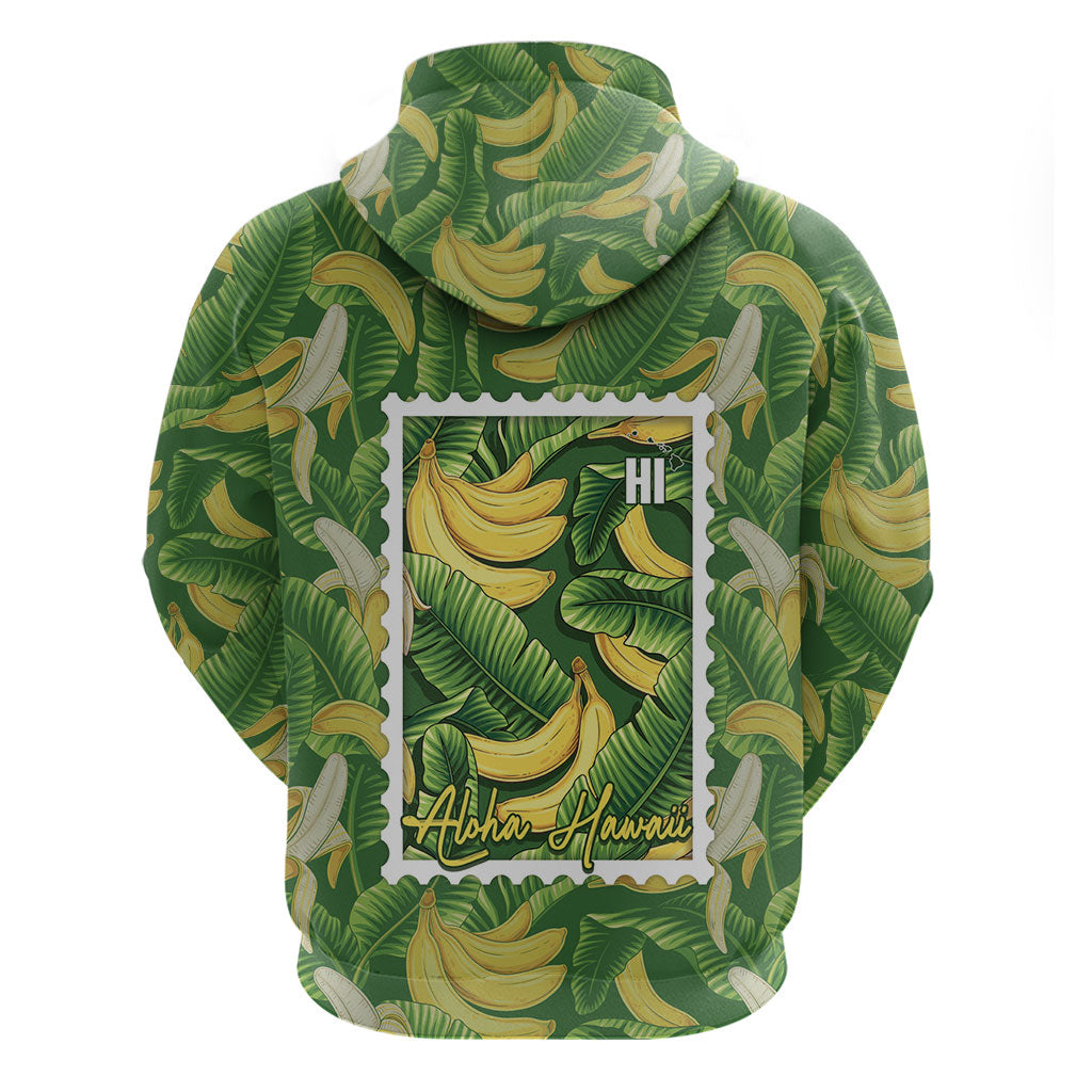 Aloha Hawaii Maia Zip Hoodie Hawaiian Banana Stylized Stamp LT14 - Polynesian Pride