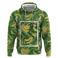 Aloha Hawaii Maia Zip Hoodie Hawaiian Banana Stylized Stamp LT14 Pullover Hoodie Green - Polynesian Pride