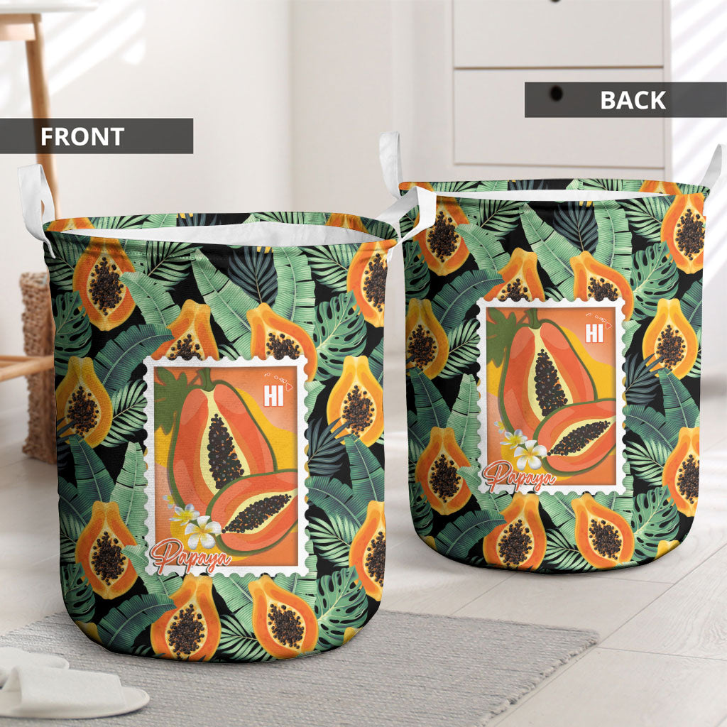Aloha Hawaii Mikana Laundry Basket Hawaiian Papaya Stylized Stamp LT14 - Polynesian Pride