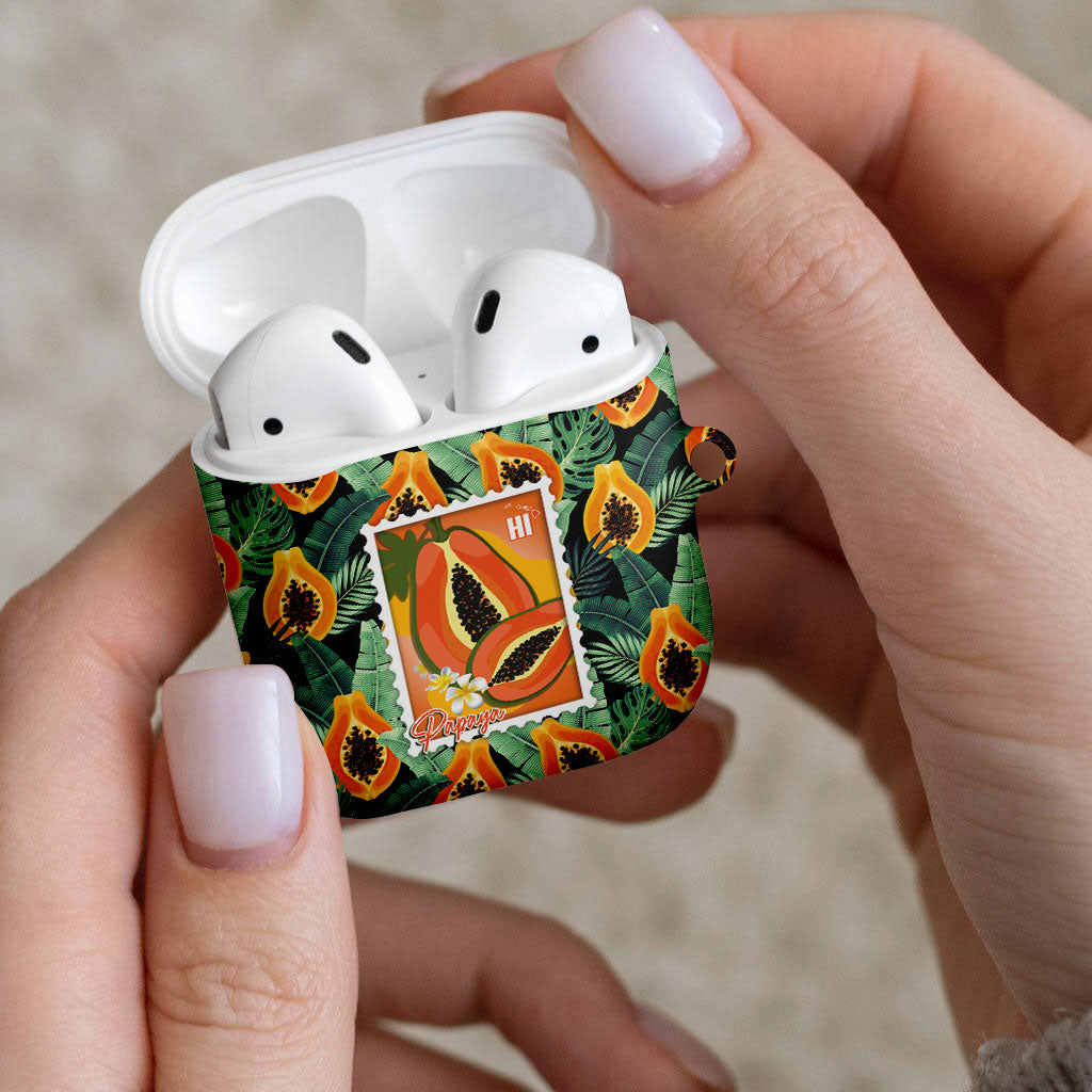 Aloha Hawaii Mikana AirPods Case Hawaiian Papaya Stylized Stamp LT14 - Polynesian Pride
