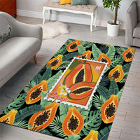 Aloha Hawaii Mikana Area Rug Hawaiian Papaya Stylized Stamp LT14 - Polynesian Pride