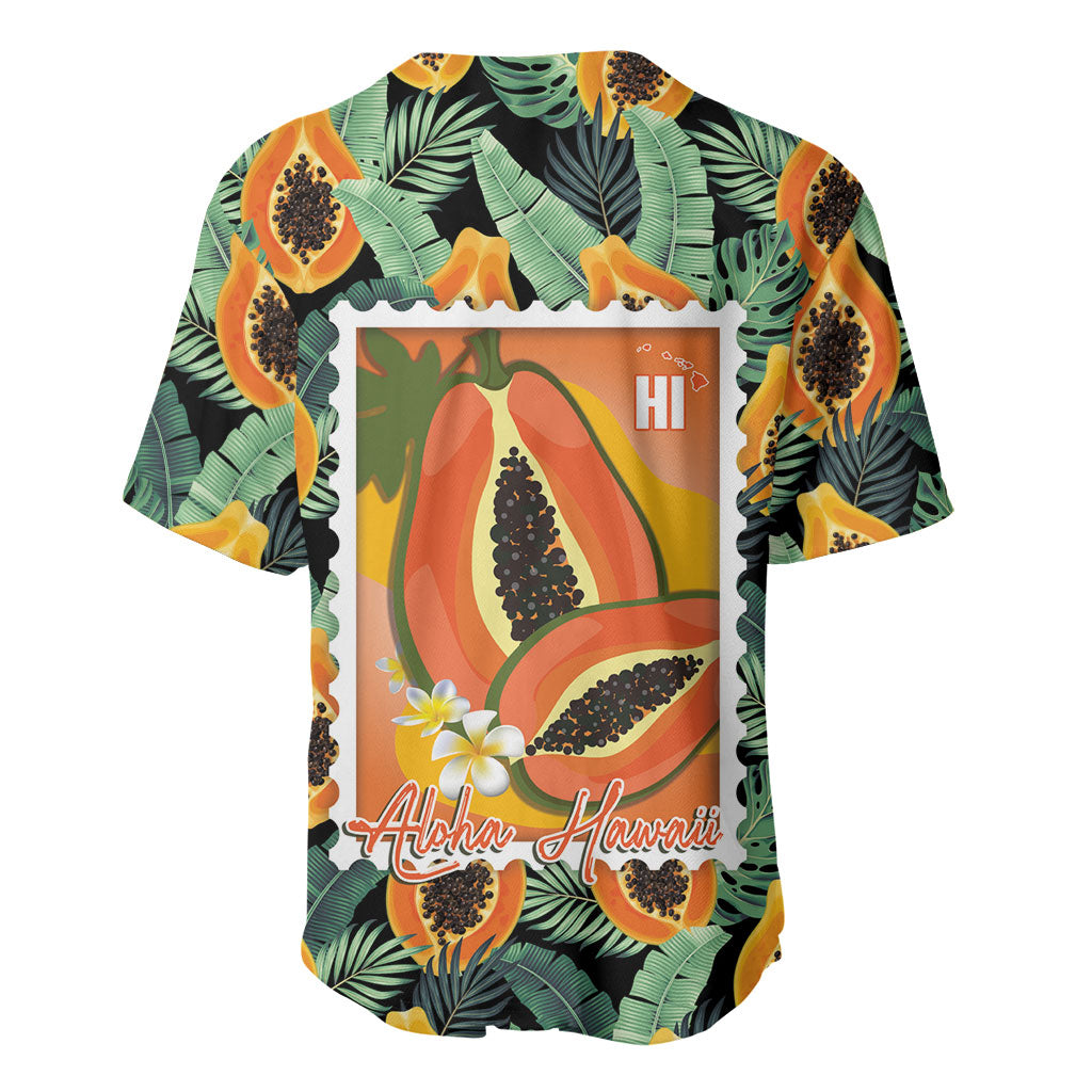 Aloha Hawaii Mikana Baseball Jersey Hawaiian Papaya Stylized Stamp LT14 - Polynesian Pride