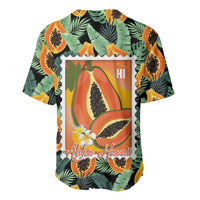 Aloha Hawaii Mikana Baseball Jersey Hawaiian Papaya Stylized Stamp LT14 - Polynesian Pride