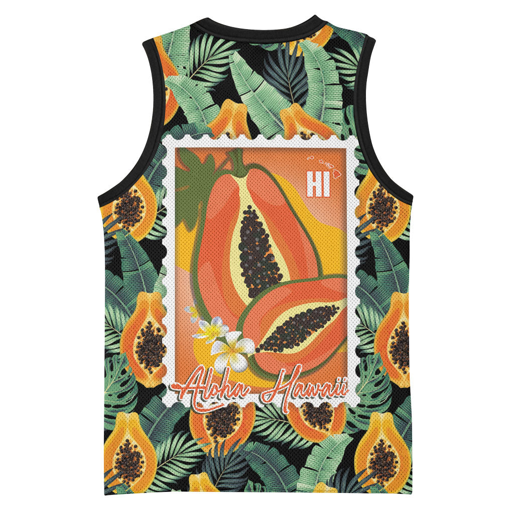 Aloha Hawaii Mikana Basketball Jersey Hawaiian Papaya Stylized Stamp LT14 - Polynesian Pride