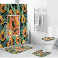 Aloha Hawaii Mikana Bathroom Set Hawaiian Papaya Stylized Stamp LT14 Bathroom Set (4 pcs) Green - Polynesian Pride