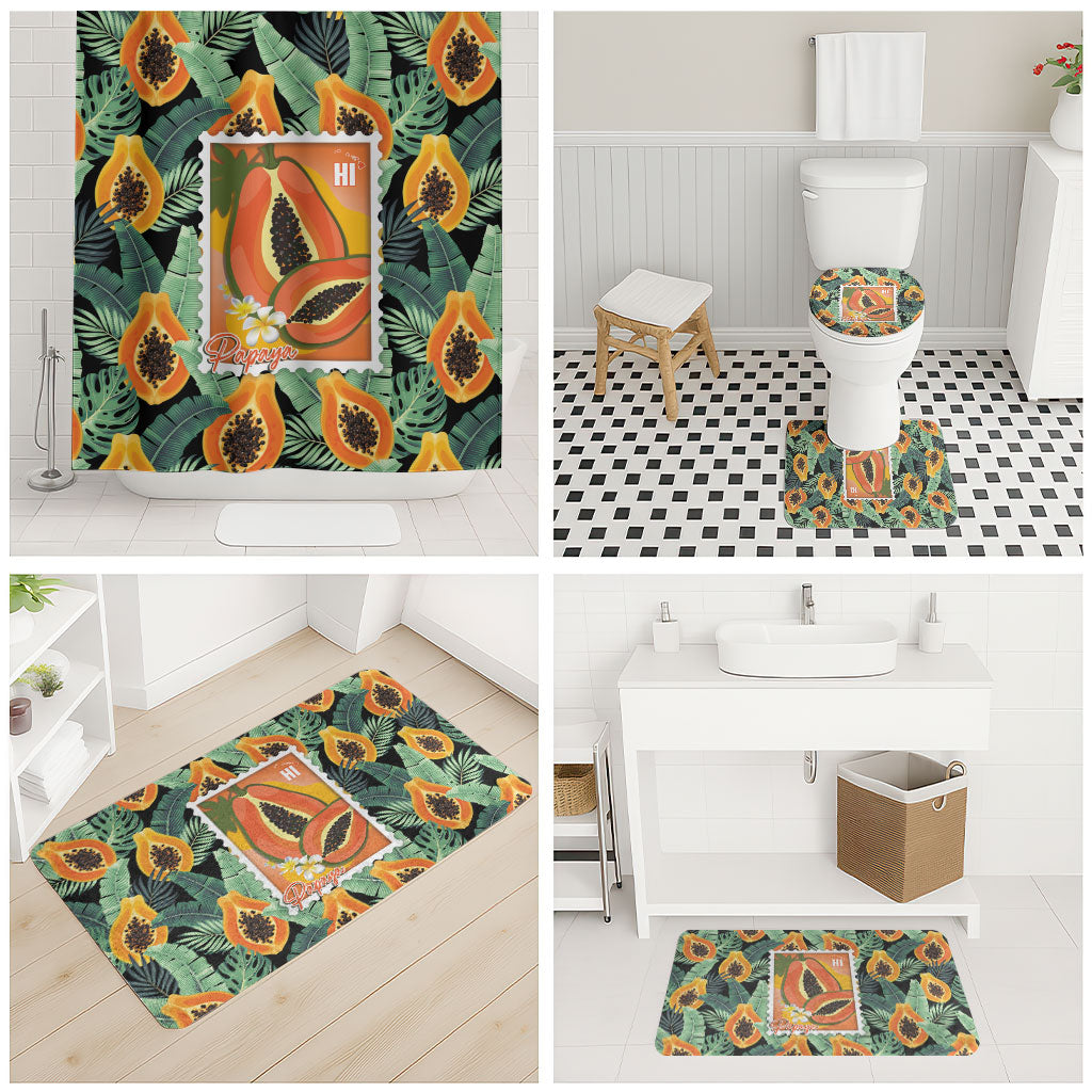 Aloha Hawaii Mikana Bathroom Set Hawaiian Papaya Stylized Stamp LT14 - Polynesian Pride