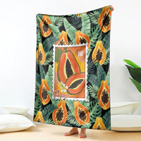 Aloha Hawaii Mikana Blanket Hawaiian Papaya Stylized Stamp LT14 - Polynesian Pride