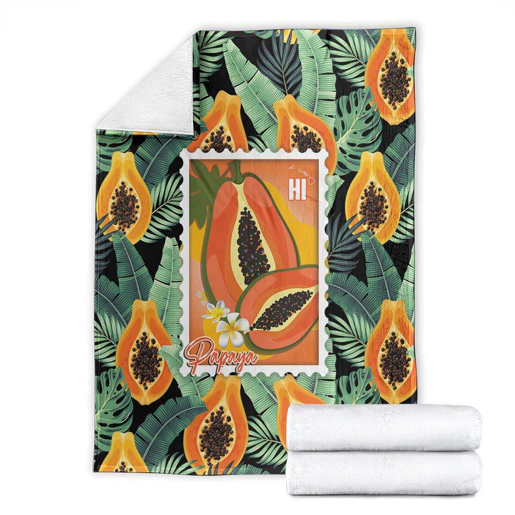 Aloha Hawaii Mikana Blanket Hawaiian Papaya Stylized Stamp LT14 - Polynesian Pride