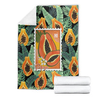 Aloha Hawaii Mikana Blanket Hawaiian Papaya Stylized Stamp LT14 - Polynesian Pride