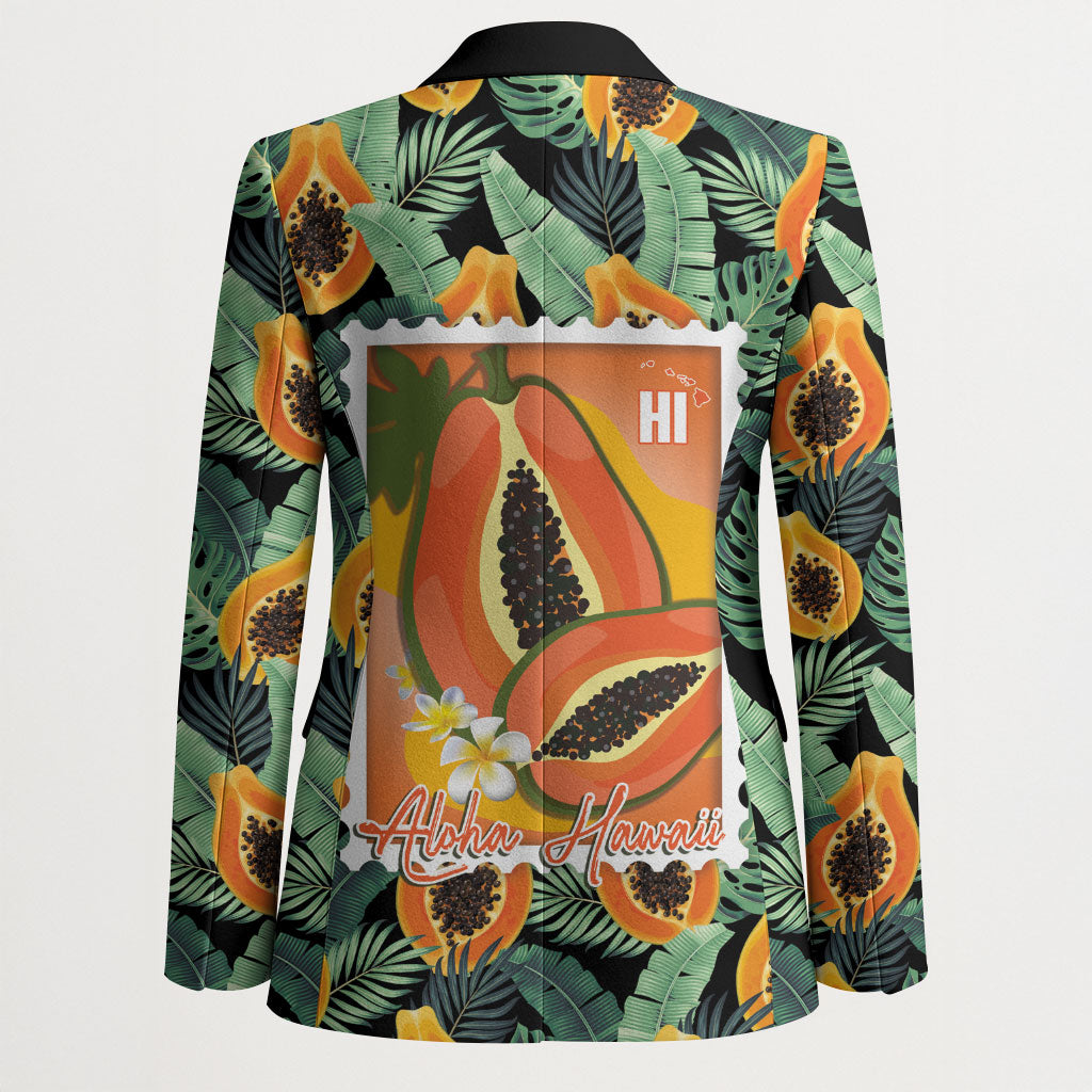 Aloha Hawaii Mikana Blazer Hawaiian Papaya Stylized Stamp LT14 - Polynesian Pride