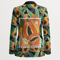 Aloha Hawaii Mikana Blazer Hawaiian Papaya Stylized Stamp LT14 - Polynesian Pride