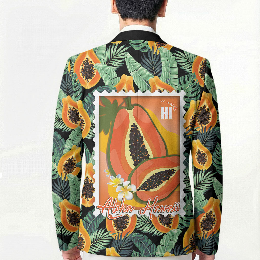 Aloha Hawaii Mikana Blazer Hawaiian Papaya Stylized Stamp LT14 - Polynesian Pride