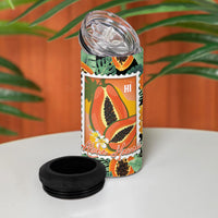 Aloha Hawaii Mikana 4 in 1 Can Cooler Tumbler Hawaiian Papaya Stylized Stamp LT14 - Polynesian Pride