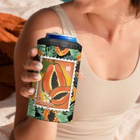 Aloha Hawaii Mikana 4 in 1 Can Cooler Tumbler Hawaiian Papaya Stylized Stamp LT14 - Polynesian Pride