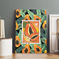 Aloha Hawaii Mikana Canvas Wall Art Hawaiian Papaya Stylized Stamp LT14 - Polynesian Pride
