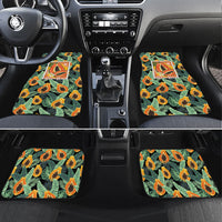Aloha Hawaii Mikana Car Mats Hawaiian Papaya Stylized Stamp LT14 Set 4pcs Green - Polynesian Pride
