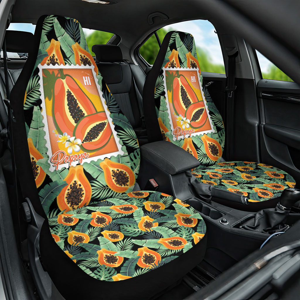 Aloha Hawaii Mikana Car Seat Cover Hawaiian Papaya Stylized Stamp