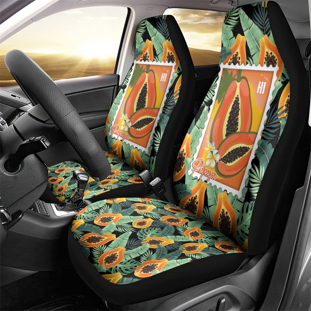 Aloha Hawaii Mikana Car Seat Cover Hawaiian Papaya Stylized Stamp LT14 - Polynesian Pride