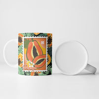 Aloha Hawaii Mikana Ceramic Mug Hawaiian Papaya Stylized Stamp LT14 - Polynesian Pride