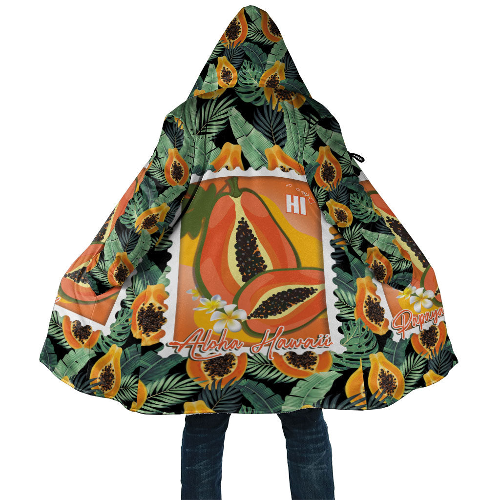 Aloha Hawaii Mikana Cloak Hawaiian Papaya Stylized Stamp LT14 Unisex Green - Polynesian Pride
