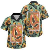 Aloha Hawaii Mikana Family Matching Puletasi and Hawaiian Shirt Hawaiian Papaya Stylized Stamp LT14 Son's Shirt Green - Polynesian Pride