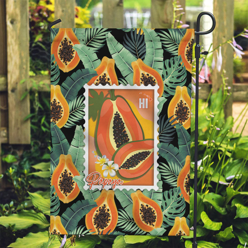 Aloha Hawaii Mikana Garden Flag Hawaiian Papaya Stylized Stamp LT14 Garden Flag Green - Polynesian Pride