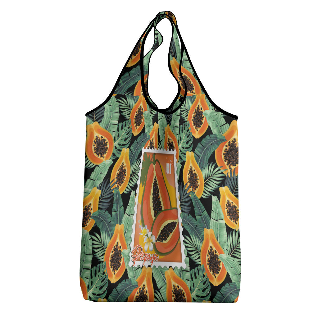 Aloha Hawaii Mikana Grocery Bag Hawaiian Papaya Stylized Stamp LT14 - Polynesian Pride