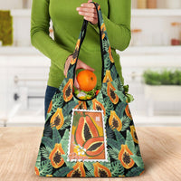 Aloha Hawaii Mikana Grocery Bag Hawaiian Papaya Stylized Stamp LT14 - Polynesian Pride