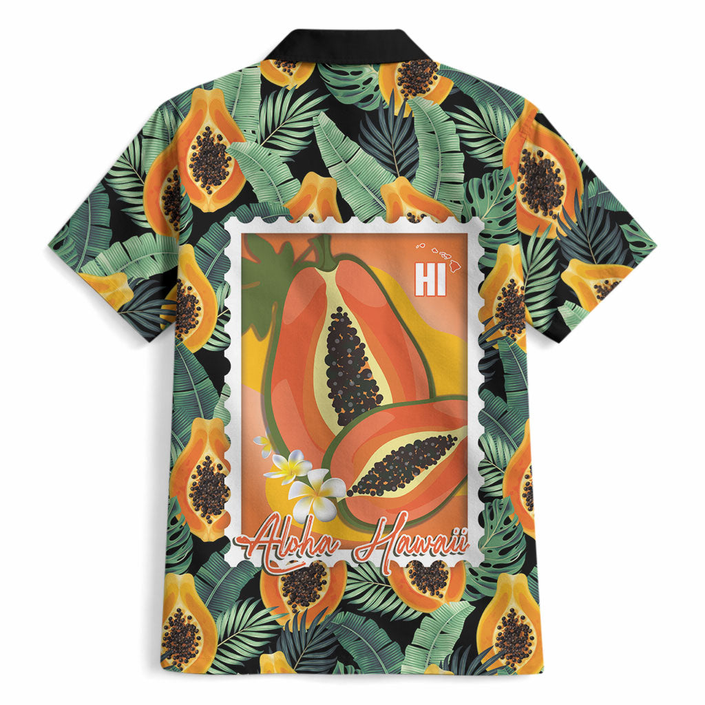 Aloha Hawaii Mikana Hawaiian Shirt Hawaiian Papaya Stylized Stamp LT14 - Polynesian Pride