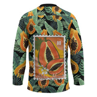 Aloha Hawaii Mikana Hockey Jersey Hawaiian Papaya Stylized Stamp LT14 - Polynesian Pride