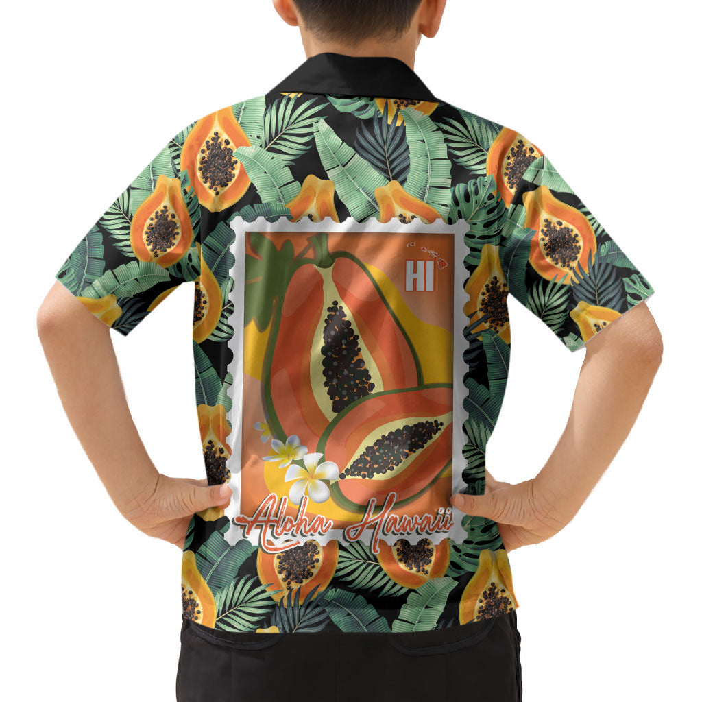 Aloha Hawaii Mikana Kid Hawaiian Shirt Hawaiian Papaya Stylized Stamp LT14 - Polynesian Pride