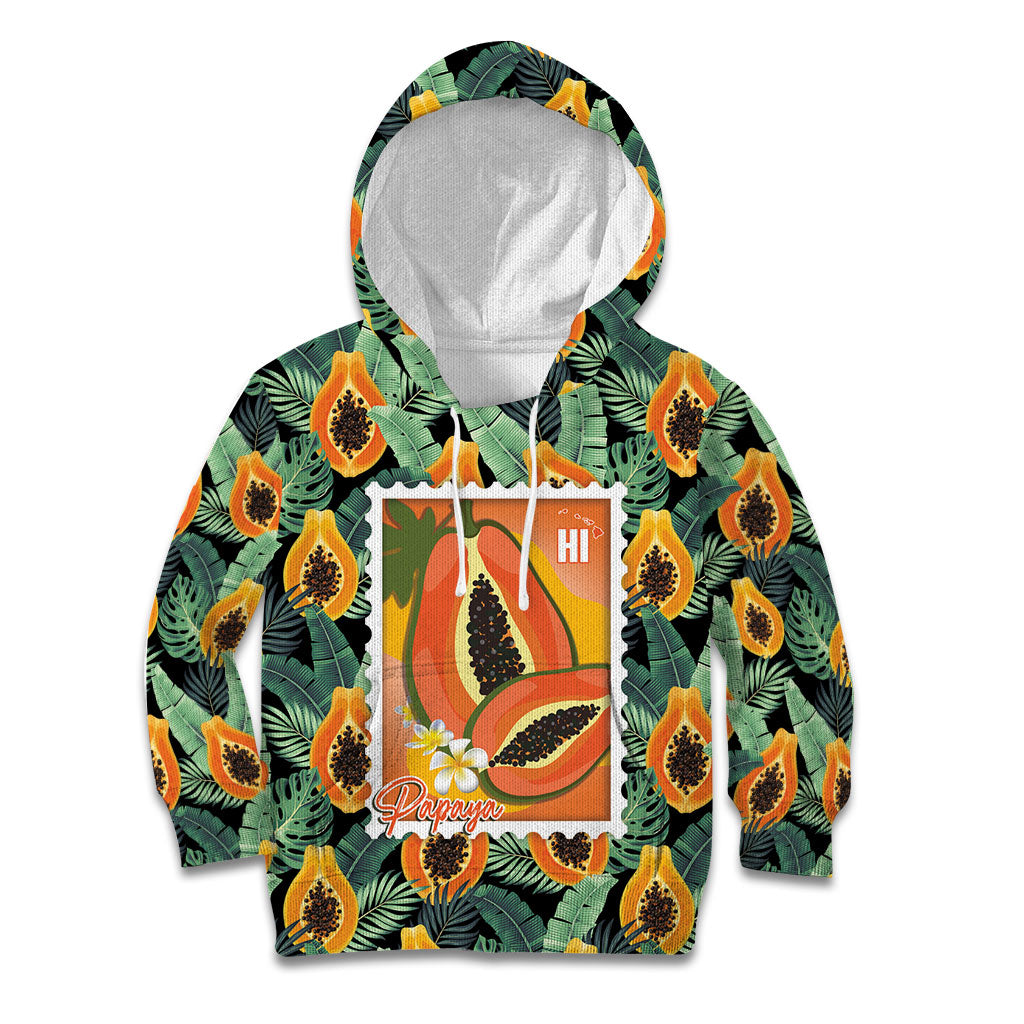 Aloha Hawaii Mikana Kid Hoodie Hawaiian Papaya Stylized Stamp
