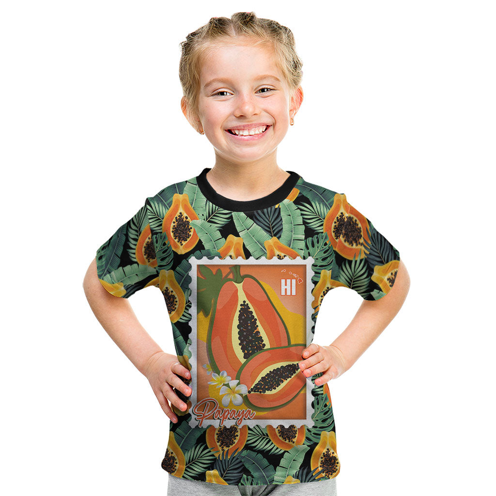Aloha Hawaii Mikana Kid T Shirt Hawaiian Papaya Stylized Stamp