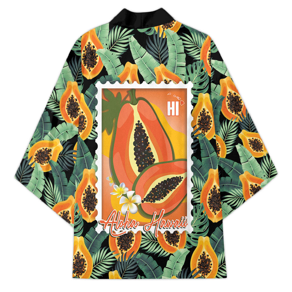Aloha Hawaii Mikana Kimono Hawaiian Papaya Stylized Stamp LT14 - Polynesian Pride