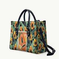 Aloha Hawaii Mikana Leather Bag Hawaiian Papaya Stylized Stamp LT14 Green - Polynesian Pride