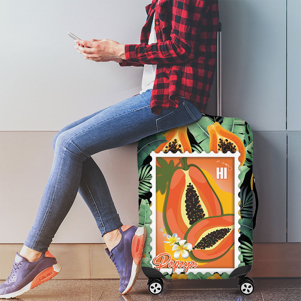 Aloha Hawaii Mikana Luggage Cover Hawaiian Papaya Stylized Stamp LT14 - Polynesian Pride