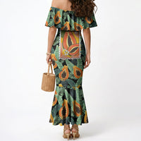 Aloha Hawaii Mikana Mermaid Dress Hawaiian Papaya Stylized Stamp LT14 - Polynesian Pride