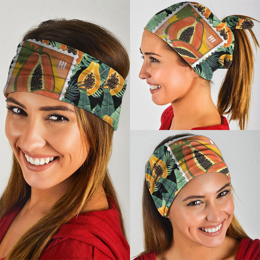 Aloha Hawaii Mikana Neck Gaiter Hawaiian Papaya Stylized Stamp LT14 - Polynesian Pride