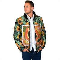 Aloha Hawaii Mikana Padded Jacket Hawaiian Papaya Stylized Stamp LT14 - Polynesian Pride