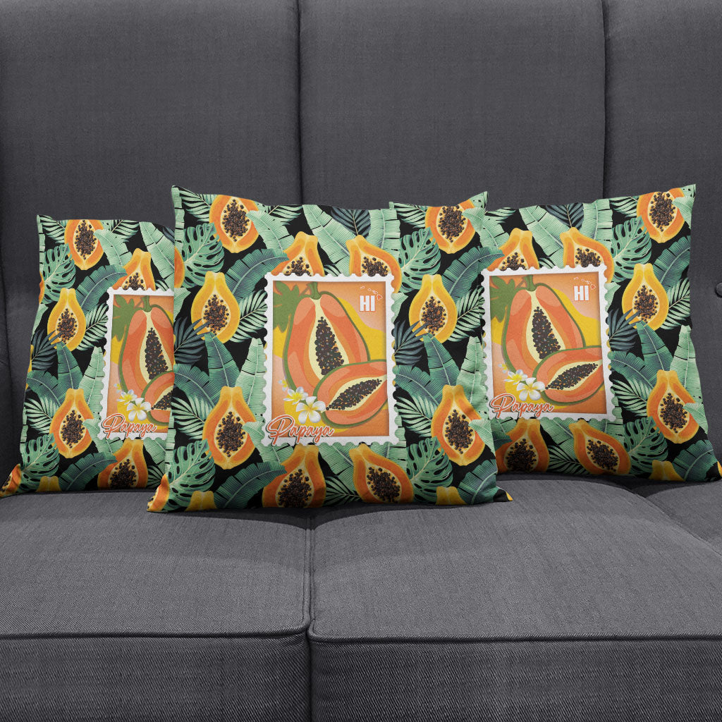 Aloha Hawaii Mikana Pillow Cover Hawaiian Papaya Stylized Stamp LT14 - Polynesian Pride