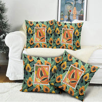 Aloha Hawaii Mikana Pillow Cover Hawaiian Papaya Stylized Stamp LT14 - Polynesian Pride