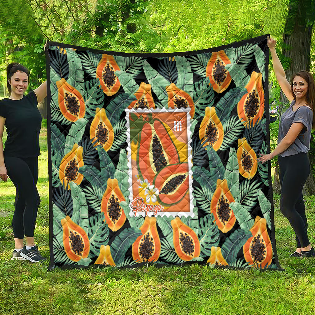 Aloha Hawaii Mikana Quilt Hawaiian Papaya Stylized Stamp LT14 - Polynesian Pride