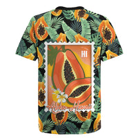 Aloha Hawaii Mikana Rugby Jersey Hawaiian Papaya Stylized Stamp LT14 - Polynesian Pride