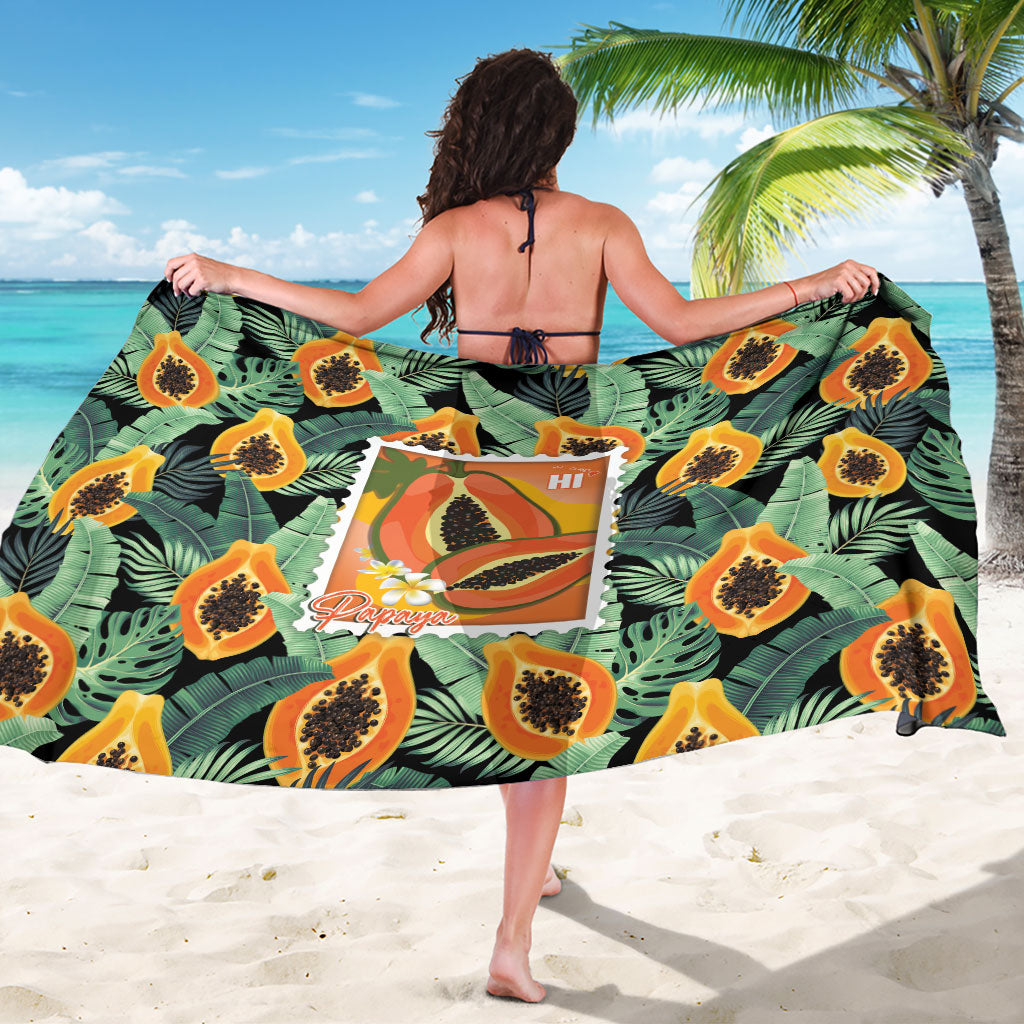 Aloha Hawaii Mikana Sarong Hawaiian Papaya Stylized Stamp LT14 - Polynesian Pride