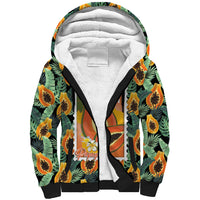 Aloha Hawaii Mikana Sherpa Hoodie Hawaiian Papaya Stylized Stamp LT14 Unisex Green - Polynesian Pride