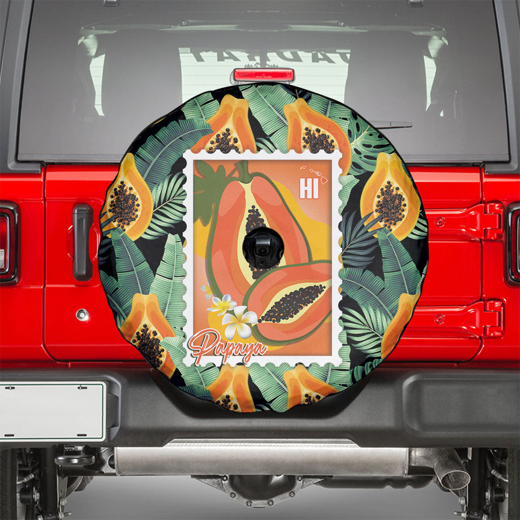 Aloha Hawaii Mikana Spare Tire Cover Hawaiian Papaya Stylized Stamp LT14 - Polynesian Pride