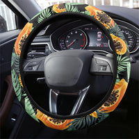 Aloha Hawaii Mikana Steering Wheel Cover Hawaiian Papaya Stylized Stamp LT14 - Polynesian Pride